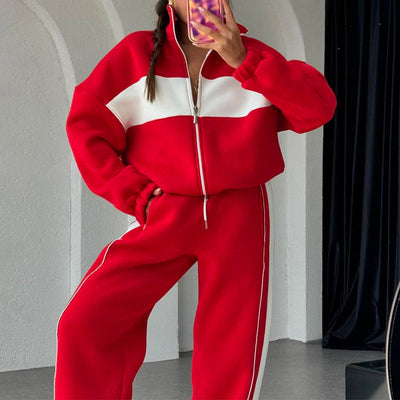 Women's two-piece color block tracksuit