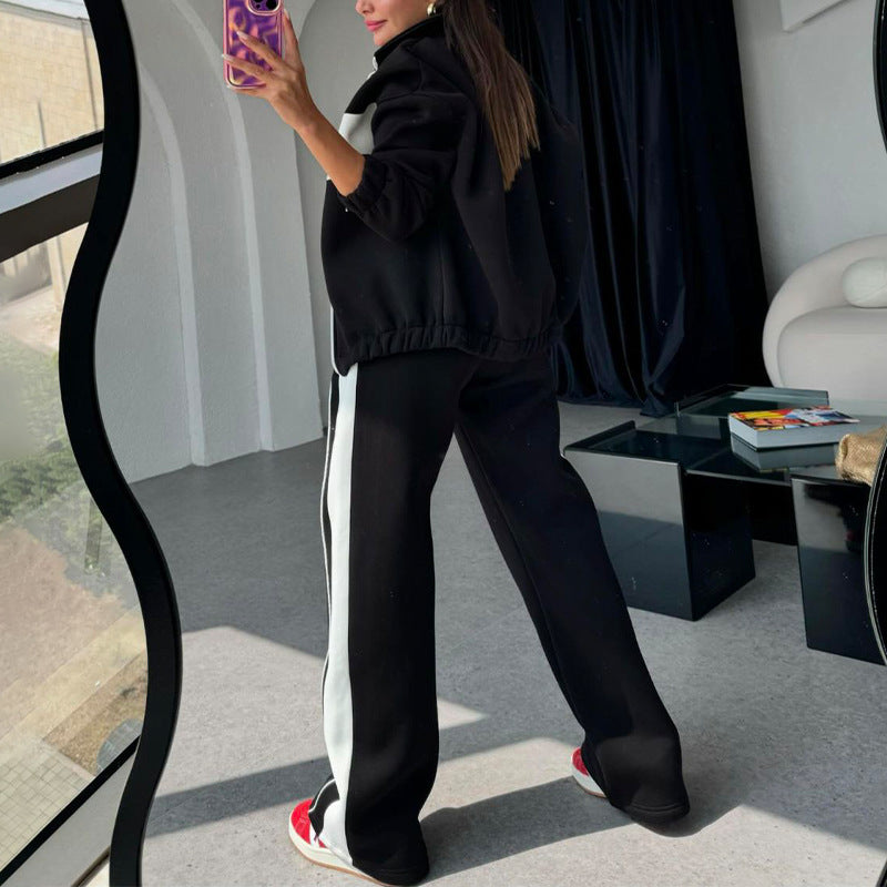 Women's two-piece color block tracksuit