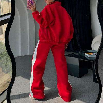 Women's two-piece color block tracksuit
