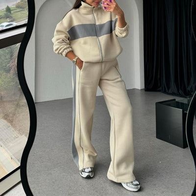 Women's two-piece color block tracksuit