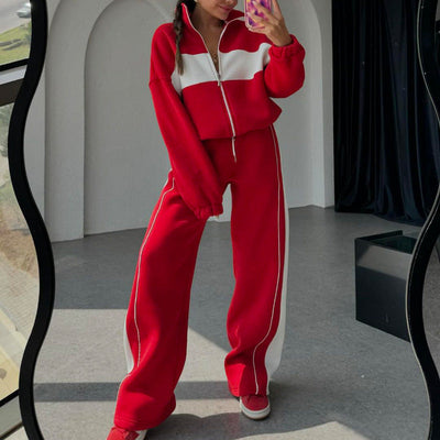 Women's two-piece color block tracksuit