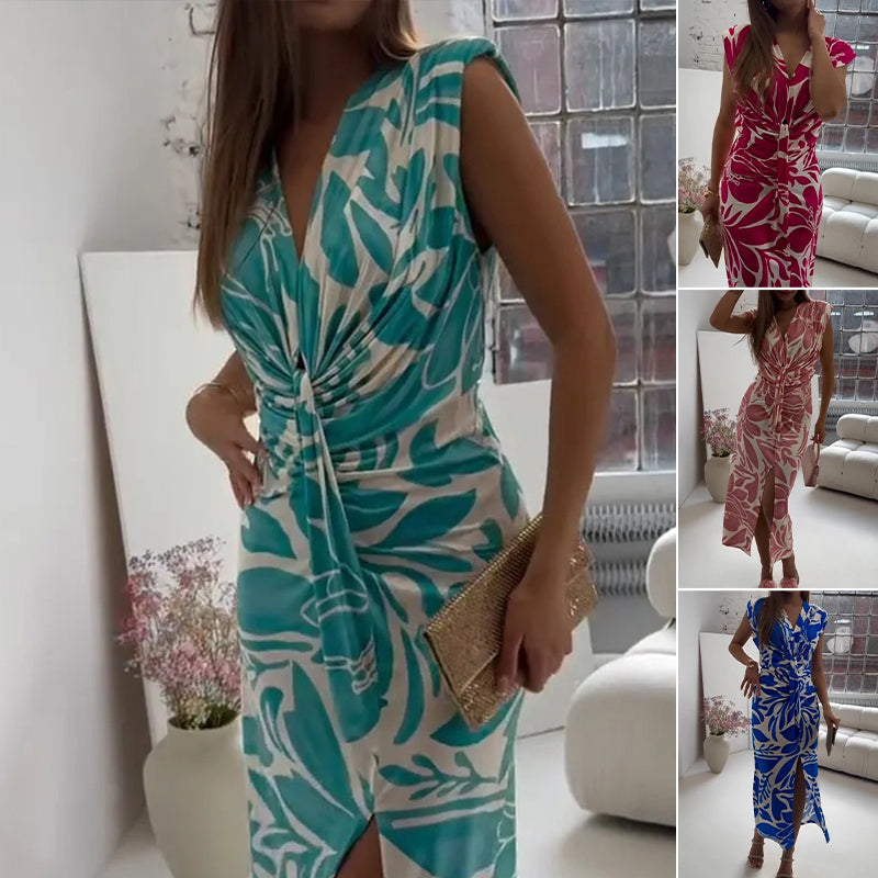 Summer dress 2025 with slit and floral print