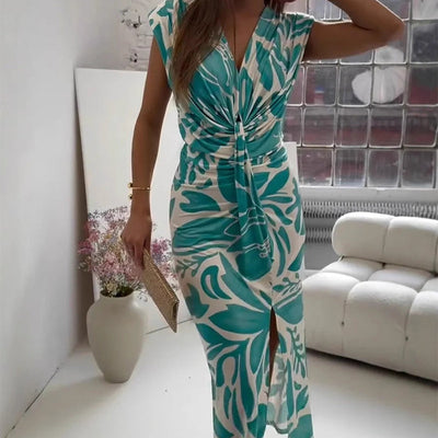 Summer dress 2025 with slit and floral print