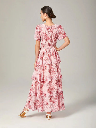 Casual V Neck Maxi Dress