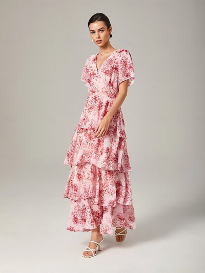 Casual V Neck Maxi Dress